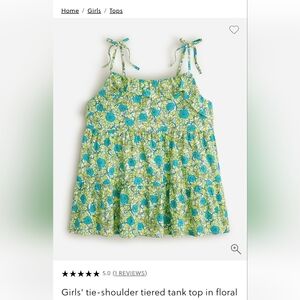 Crewcuts Blue and Green Floral Top